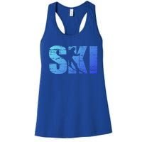 Cool Distressed Skiing Gift For Skiers Women's Racerback Tank