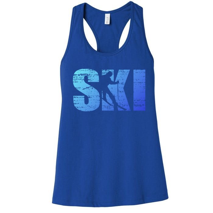 Cool Distressed Skiing Gift For Skiers Women's Racerback Tank