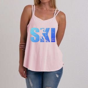 Cool Distressed Skiing Gift For Skiers Women's Strappy Tank