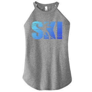 Cool Distressed Skiing Gift For Skiers Women's Perfect Tri Rocker Tank