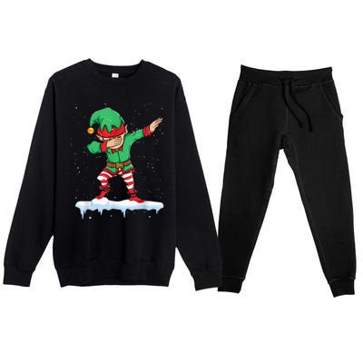 Christmas Dabbing Squad Xmas Family Matching Gift Premium Crewneck Sweatsuit Set