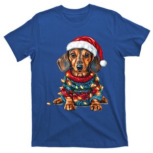 Cute Dachshund Santa Hat Merry Christmas Doxie Dog Mom Dad Gift T-Shirt