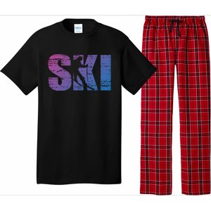 Cool Distressed Skiing Gift For Skiers Pajama Set