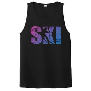 Cool Distressed Skiing Gift For Skiers PosiCharge Competitor Tank