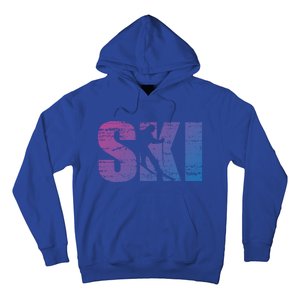 Cool Distressed Skiing Gift For Skiers Hoodie