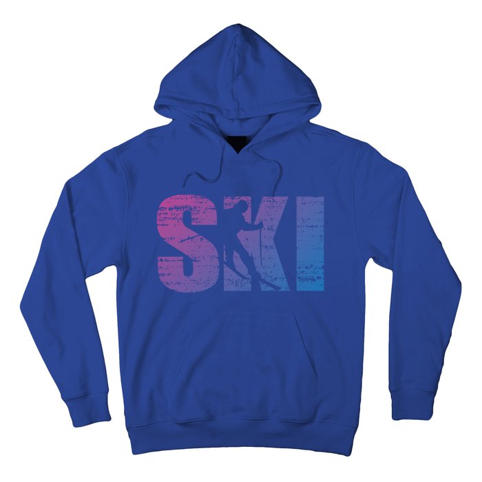 Cool Distressed Skiing Gift For Skiers Hoodie