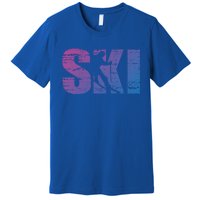 Cool Distressed Skiing Gift For Skiers Premium T-Shirt