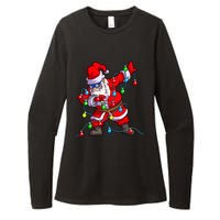 Christmas Dabbing Santa Xmas Gifts Tree Lights Long Sleeve Womens CVC Long Sleeve Shirt