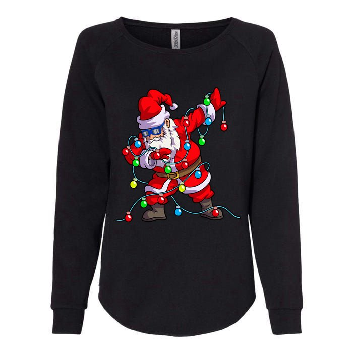 Christmas Dabbing Santa Xmas Gifts Tree Lights Long Sleeve Womens California Wash Sweatshirt