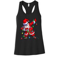 Christmas Dabbing Santa Xmas Gifts Tree Lights Long Sleeve Women's Racerback Tank