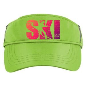 Cool Distressed Skiing Gift For Skiers Adult Drive Performance Visor