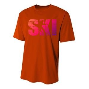 Cool Distressed Skiing Gift For Skiers Performance Sprint T-Shirt