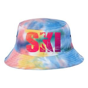 Cool Distressed Skiing Gift For Skiers Tie Dye Newport Bucket Hat