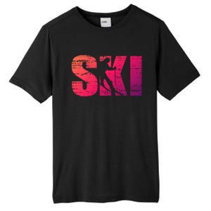 Cool Distressed Skiing Gift For Skiers Tall Fusion ChromaSoft Performance T-Shirt