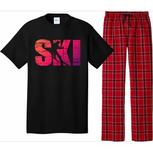 Cool Distressed Skiing Gift For Skiers Pajama Set