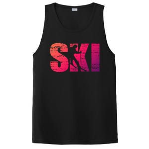 Cool Distressed Skiing Gift For Skiers PosiCharge Competitor Tank