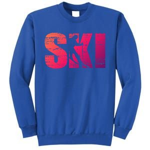 Cool Distressed Skiing Gift For Skiers Sweatshirt