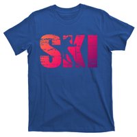 Cool Distressed Skiing Gift For Skiers T-Shirt