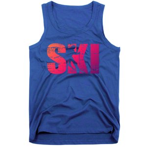 Cool Distressed Skiing Gift For Skiers Tank Top