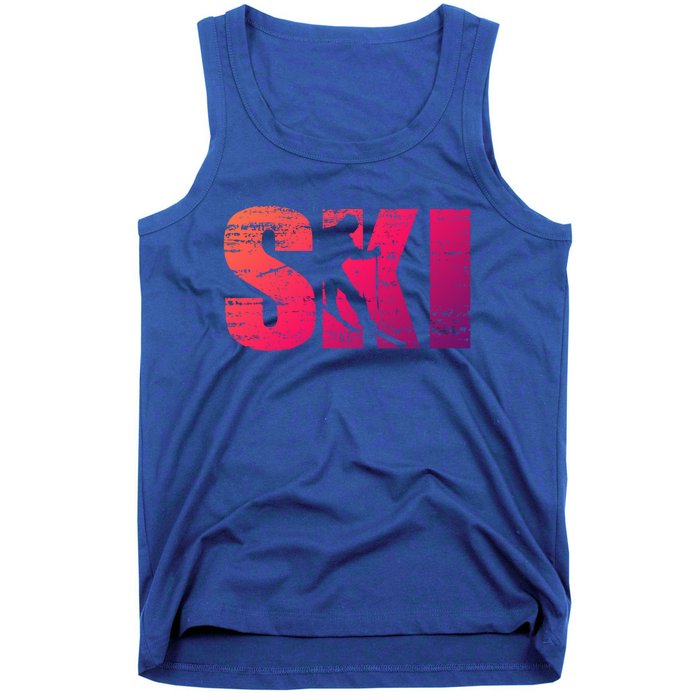 Cool Distressed Skiing Gift For Skiers Tank Top