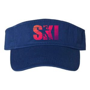 Cool Distressed Skiing Gift For Skiers Valucap Bio-Washed Visor