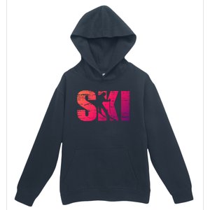 Cool Distressed Skiing Gift For Skiers Urban Pullover Hoodie