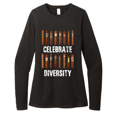 Celebrate Diversity Smoke Cigars Cigar Smoking Womens CVC Long Sleeve Shirt