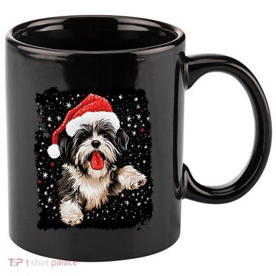 Christmas Dog Shih Tzu Gift 11oz C Handle Ceramic Mug