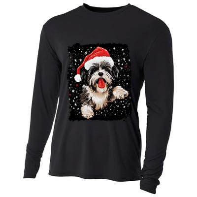 Christmas Dog Shih Tzu Gift Cooling Performance Long Sleeve Crew