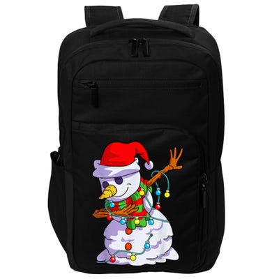 Cute Dabbing Snowman Christmas Lights Matching Family Pajama Impact Tech Backpack