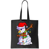 Cute Dabbing Snowman Christmas Lights Matching Family Pajama Tote Bag