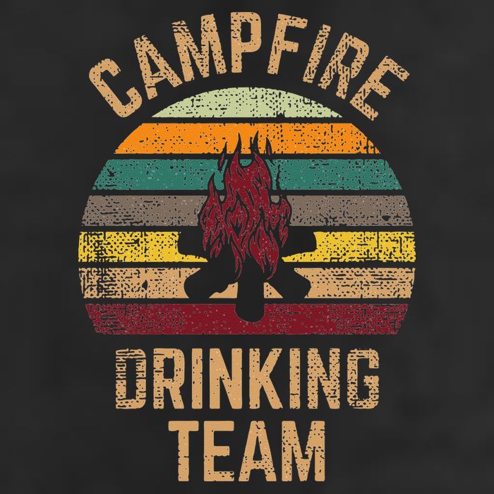 Campfire Drinking Team Beer Alcohol Funny Camping 7 Panel Mesh Trucker Snapback Hat