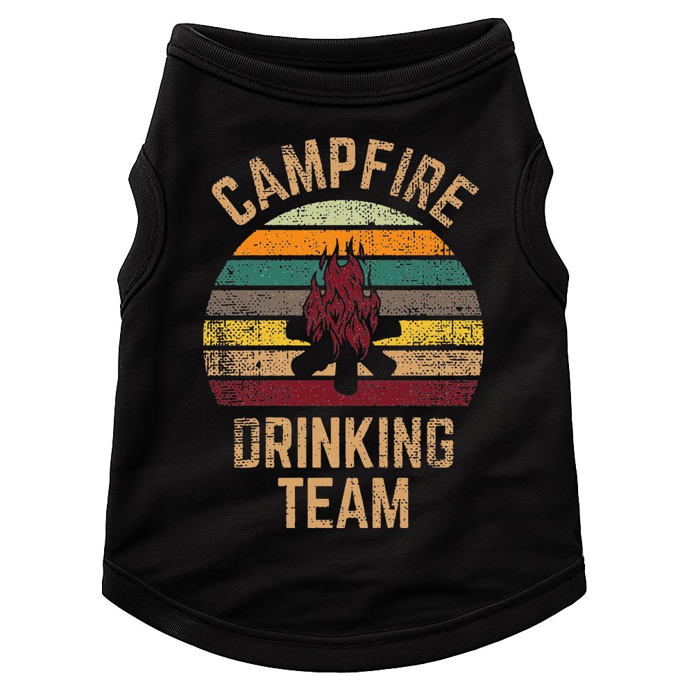 Campfire Drinking Team Beer Alcohol Funny Camping Doggie Tank