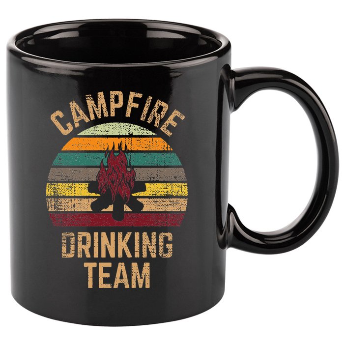 Campfire Drinking Team Beer Alcohol Funny Camping 11oz C Handle Ceramic Mug