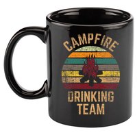 Campfire Drinking Team Beer Alcohol Funny Camping 11oz C Handle Ceramic Mug