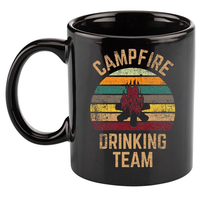 Campfire Drinking Team Beer Alcohol Funny Camping 11oz C Handle Ceramic Mug