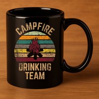Campfire Drinking Team Beer Alcohol Funny Camping 11oz C Handle Ceramic Mug