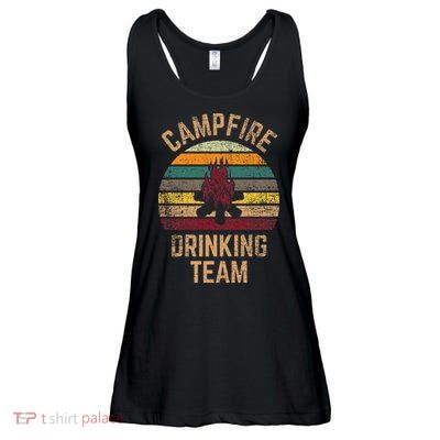 Campfire Drinking Team Beer Alcohol Funny Camping Ladies Essential Flowy Tank