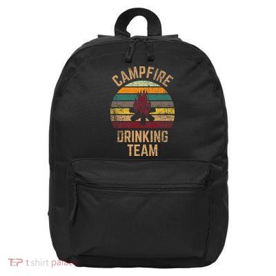 Campfire Drinking Team Beer Alcohol Funny Camping 16 in Basic Backpack