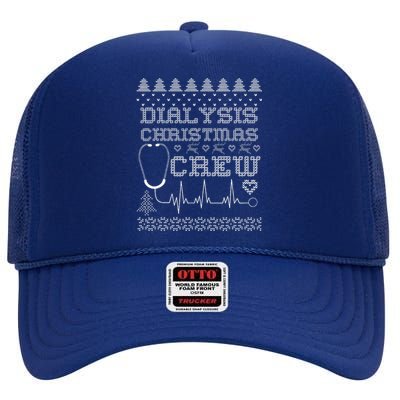 Christmas Dialysis Technicianney Nurse Christmas Crew High Crown Mesh Back Trucker Hat