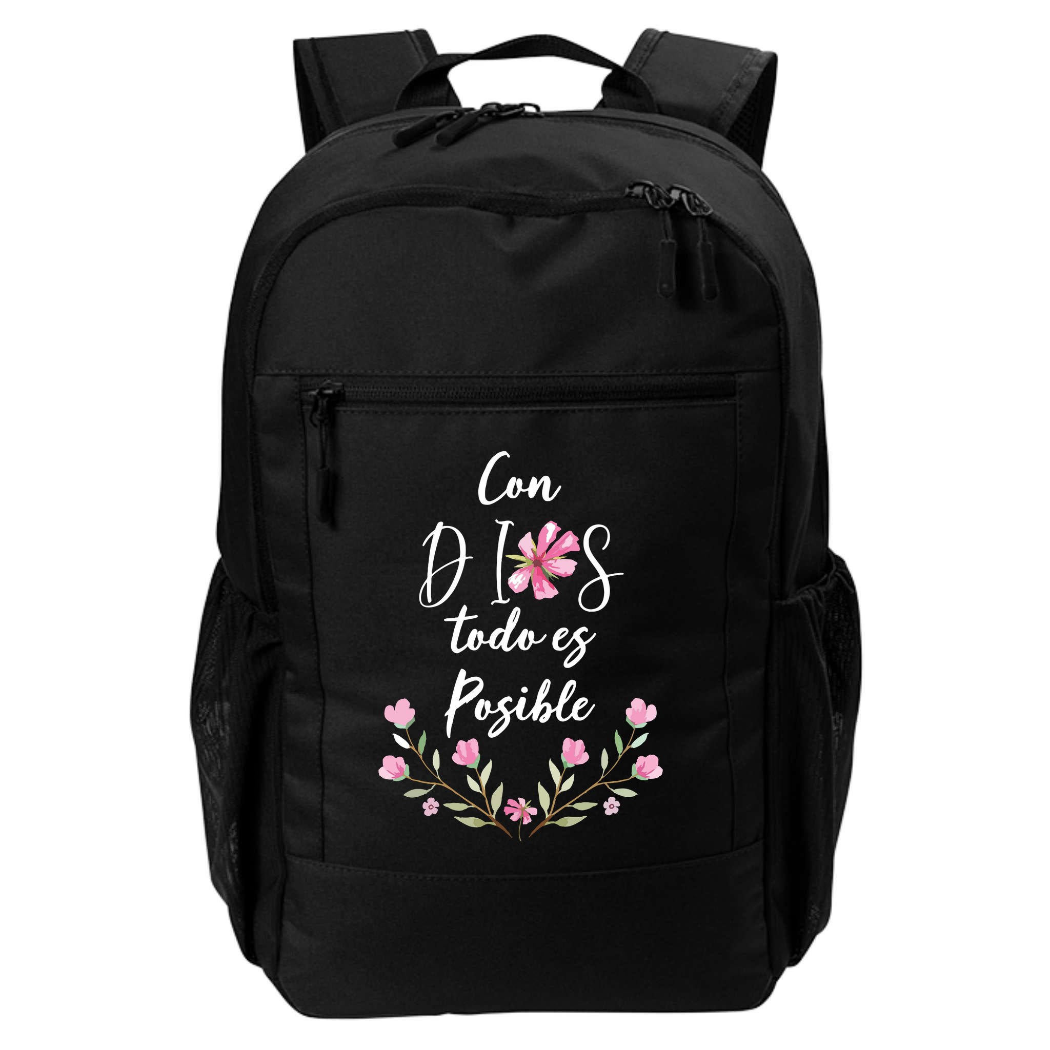 Con Dios Todo Es Posible Shirts Christian Spanish Backpack