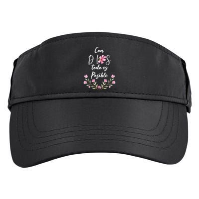 Con Dios Todo Es Posible Shirts Christian Spanish Adult Drive Performance Visor