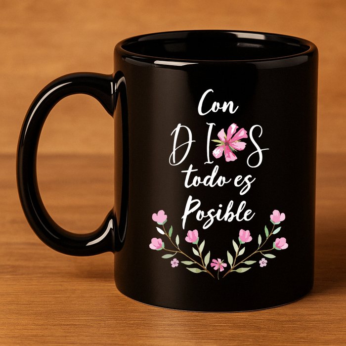 Con Dios Todo Es Posible Shirts Christian Spanish 11oz C Handle Ceramic Mug