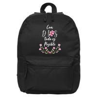 Con Dios Todo Es Posible Shirts Christian Spanish 16 in Basic Backpack