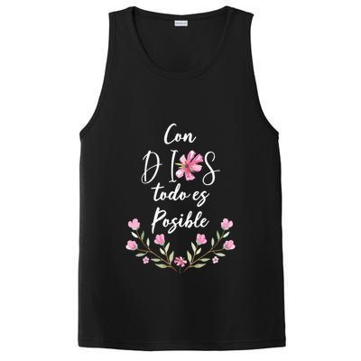 Con Dios Todo Es Posible Shirts Christian Spanish PosiCharge Competitor Tank