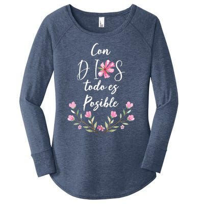 Con Dios Todo Es Posible Shirts Christian Spanish Women's Perfect Tri Tunic Long Sleeve Shirt