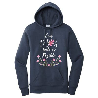 Con Dios Todo Es Posible Shirts Christian Spanish Women's Pullover Hoodie