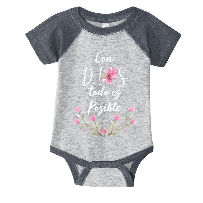 Con Dios Todo Es Posible Shirts Christian Spanish Infant Baby Jersey Bodysuit