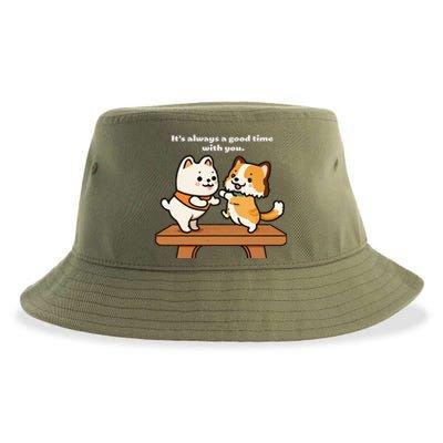 Cute Dog Tee Always A Good Time With You Sustainable Bucket Hat