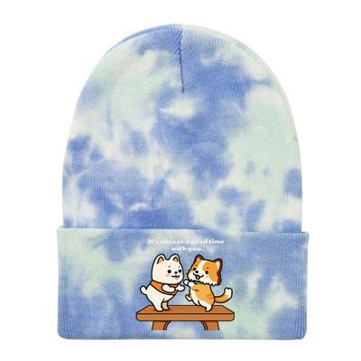 Cute Dog Tee Always A Good Time With You Tie Dye 12in Knit Beanie